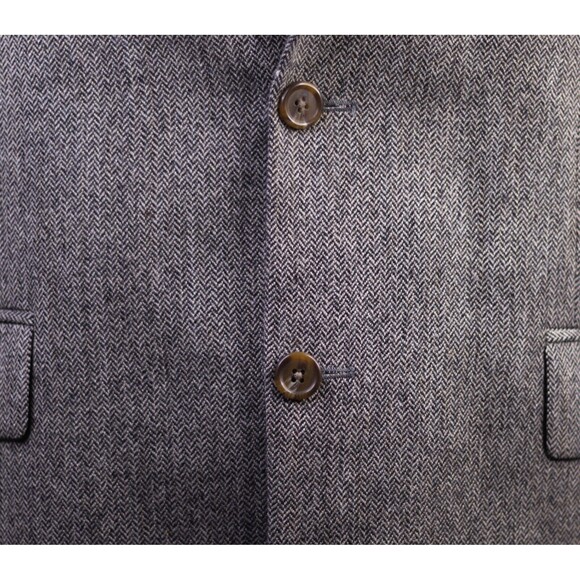 Chaps Ralph Lauren Mens 42 Beige Lambswool herringbone Blazer Coat Suit Jacket - Picture 7 of 12